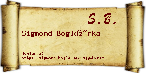 Sigmond Boglárka névjegykártya